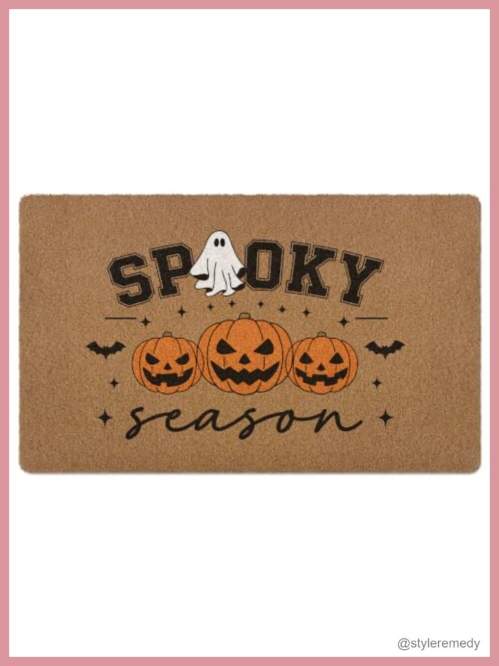 Gothic Halloween Ghost Pumpkin Welcome Doormat Faux Coir 30x17in